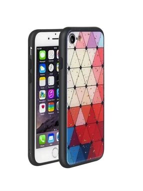 TPU Geometric Phone Case for iPhone Plus X 11 Pro in Multicolor (Red/Blue/White)